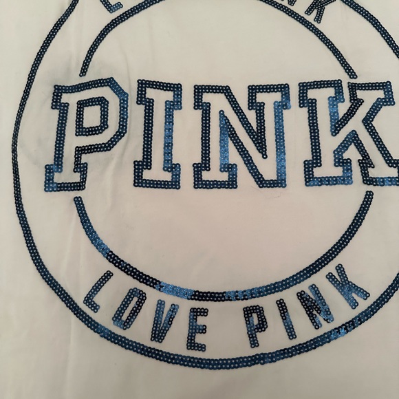 Victoria secret love pink sequin boyfriend t shirt new without tags - Picture 5 of 5